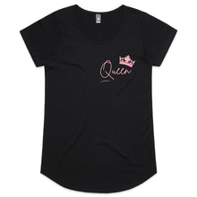 Load image into Gallery viewer, Queen Womens Scoop Neck T-Shirt - Black / Womens 8 / XS