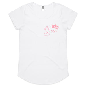 Queen Womens Scoop Neck T-Shirt - White / Womens 8 / XS